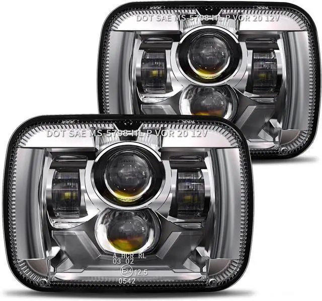 Main image of New 180W 1000% Bright H6054 5x7 7x6 Led Headlights Compatible with Jeep Cherokee XJ Wrangler YJ Emark DOT Anti-glare Turn Signal Hi/Low Sealed Beam Ford Chevy GMC Toyota Nissan van pickup etc