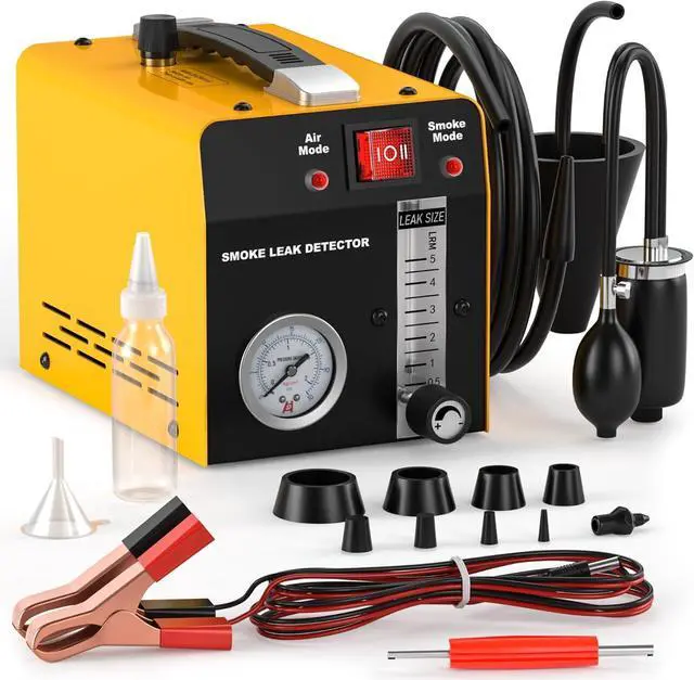 Main image of Smoke Machine Automotive Leak Detector with Built-in Air Pump, Pressure Gauge, Flow Meter, Professional Vehicle Diagnostic Tool for Leaks Test in Vacuum,Fuel,EVAP & All Cars System(Oil Excluded)