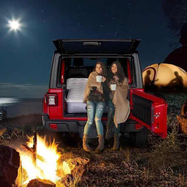 Alt view image 3 of 6 - Jeep Wrangler Air Mattress Jeep Mattress with Wireless Air Pump Large SUV Air Mattress,Jeep Wrangler Bed 10inch SUV Camping Bed for JK JKU JL JLU Unlimited 4 Door