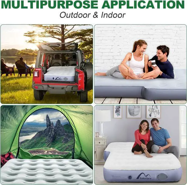 Alt view image 6 of 6 - Jeep Wrangler Air Mattress Jeep Mattress with Wireless Air Pump Large SUV Air Mattress,Jeep Wrangler Bed 10inch SUV Camping Bed for JK JKU JL JLU Unlimited 4 Door