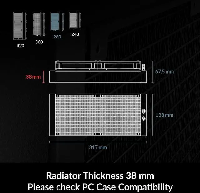 Alt view image 3 of 7 - Liquid Freezer III 280 - CPU AIO Water Cooler, Water Cooling PC,  & , Efficient PWM-Controlled Pump, Fan: 2001700 RPM, LGA1851 and LGA1700 Contact Frame - Black