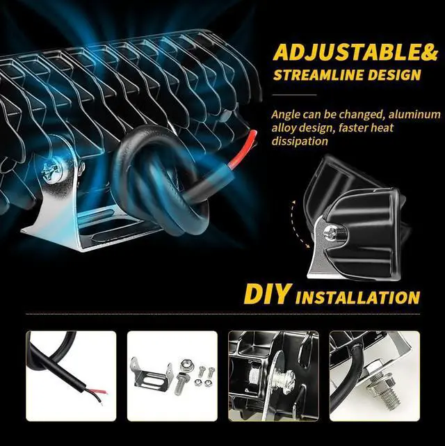 Alt view image 4 of 6 - Slim LED Light Bar,20pcs 7 Inch Small Golf Cart Lights 18W 14000LM Single Row Led Pods Super Bright Waterproof Driving/Offroad Flood Lights for Truck SUV ATV RZR RC RV Lawn Mower E-Bike