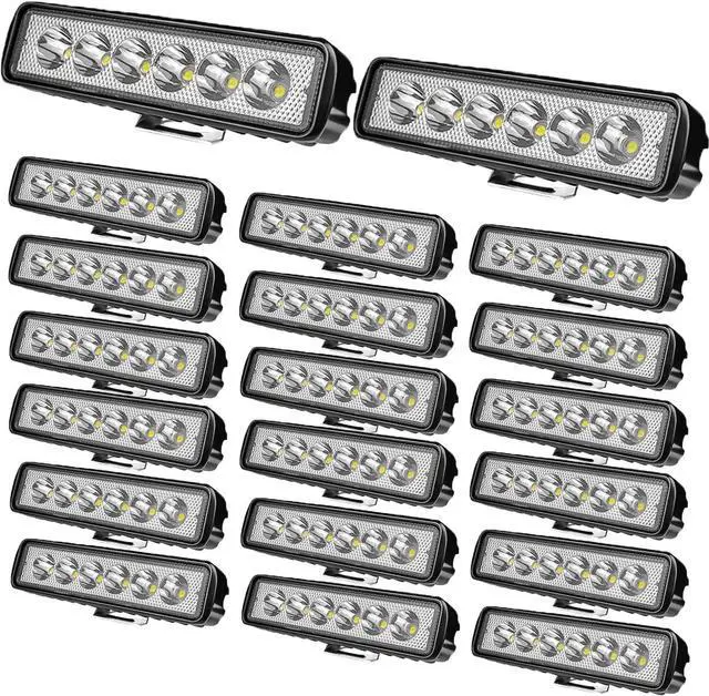 Main image of Slim LED Light Bar,20pcs 7 Inch Small Golf Cart Lights 18W 14000LM Single Row Led Pods Super Bright Waterproof Driving/Offroad Flood Lights for Truck SUV ATV RZR RC RV Lawn Mower E-Bike