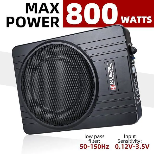 Alt view image 2 of 7 - 10 Inch 800W Car Under-Seat Sub Woofer Active Powered Amplifier Bass Enclosed,Under Seat Subwoofer and Amp Package