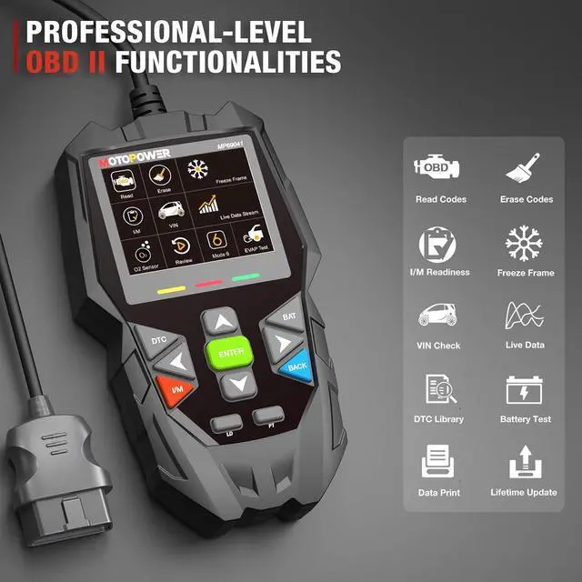 Alt view image 3 of 7 - MP69041 OBD2 Code Reader Scanner Tool Oil Maintenance Reset, EPB Reset, Performance Test, Live Data, Pro-Level Design & Lifetime Updates (Professional Diagnostic Tool, Large)