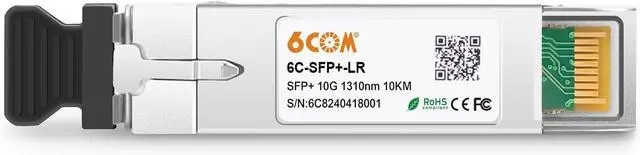 Alt view image 4 of 7 - 10Pack 10GBase-LR SFP+ Transceiver, 10G LC Single Mode Module for Cisco SFP-10G-LR, Meraki MA-SFP-10GB-LR, Ubiquiti UF-SM-10G, Mikrotik, D-Link, Supermicro, Netgear DDM, 1310nm, 10km