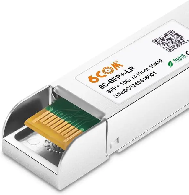 Alt view image 6 of 7 - 10Pack 10GBase-LR SFP+ Transceiver, 10G LC Single Mode Module for Cisco SFP-10G-LR, Meraki MA-SFP-10GB-LR, Ubiquiti UF-SM-10G, Mikrotik, D-Link, Supermicro, Netgear DDM, 1310nm, 10km