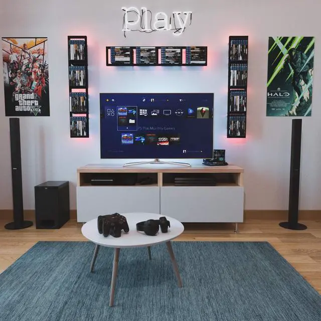 Alt view image 4 of 7 - Black Floating Shelves for Wall, 34 Inch Video Games CD DVD Storage Shelves, Cube Storage Organizer Shelf Set of 3