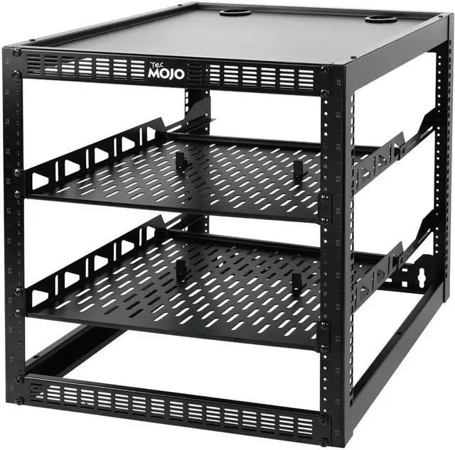 Main image of 12U Open Frame Network Rack for IT & AV Gear, AV Rack Floor Standing or Wall Mounted,with 2 PCS 1U Rack Shelves & Mounting Hardware,Network Rack for 19" Networking,Audio and Video Device