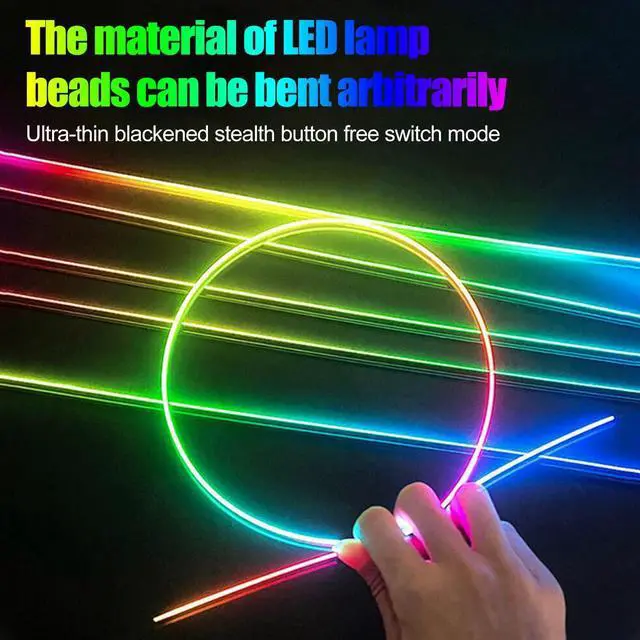 Alt view image 4 of 7 - Car Interior Ambient Lights,18 in 1 128 Colorful LED Acrylic Fiber Optic Strip,Universal Multiple Modes Decoration Atmosphere with Music Sync Rhythm,APP Control,RGB Neon Lighting for All Cars
