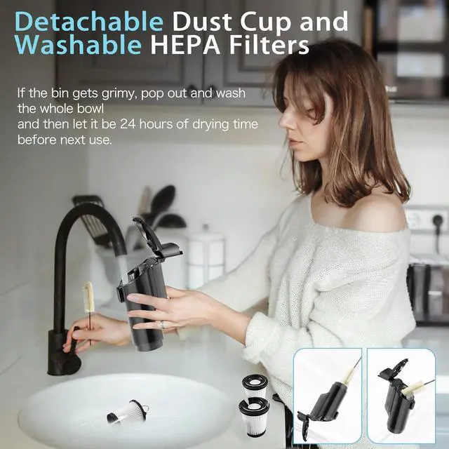 Alt view image 6 of 7 - Car Vacuum, Car Vacuum Portable Cordless with 20000Pa, Car Vacuum Cleaner High Power, 50-Min Decent Runtime, Car Vacuum Cleaner with Flexible Attachments