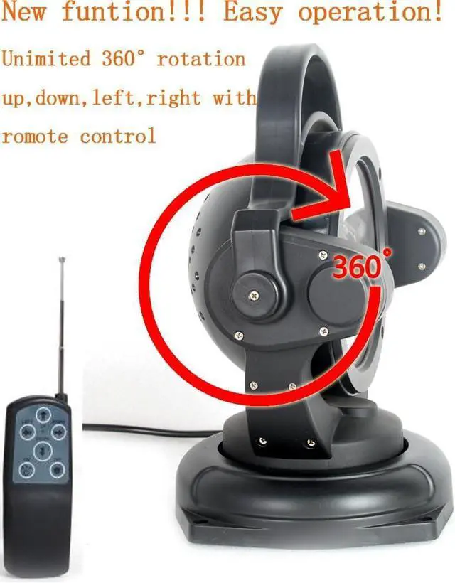 Alt view image 3 of 7 - 60w Remote Control Led Searchlight Marine Boat Portable 360 Degrees Rotating Remote Control 9-32V Work Light Spot Light Fog Lights Offroad Lights for SUV ATV 4wd Truck Boat Led Spotlight