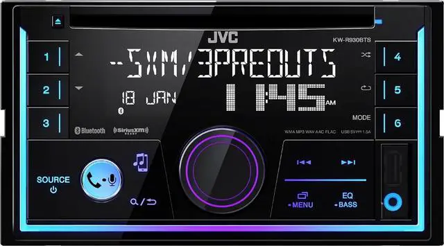 Alt view image 2 of 5 - KWR930BT Car Stereo - Double Din, Bluetooth, CD,MP3/USB AM/FM Radio, Multi Color Illumination