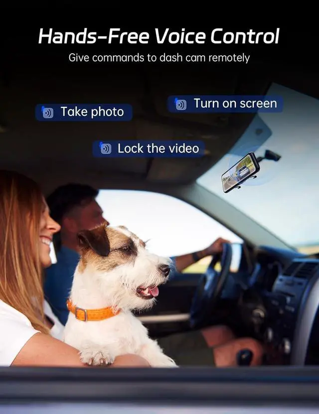 Alt view image 5 of 7 - P12 Plus 4K Rear View Mirror Camera with ADAS and BSD, 5.8GHz WiFi Mirror Dash Cam Front and Rear, Backup Camera for Car, GPS, 64GB Card Included, WDR Night Vision, Voice Control, 12" Display