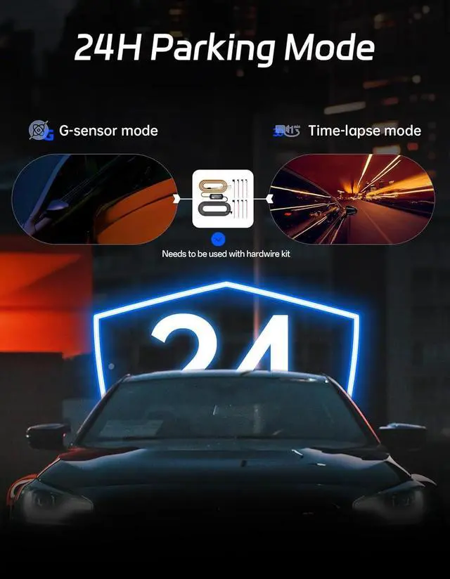 Alt view image 7 of 7 - P12 Plus 4K Rear View Mirror Camera with ADAS and BSD, 5.8GHz WiFi Mirror Dash Cam Front and Rear, Backup Camera for Car, GPS, 64GB Card Included, WDR Night Vision, Voice Control, 12" Display