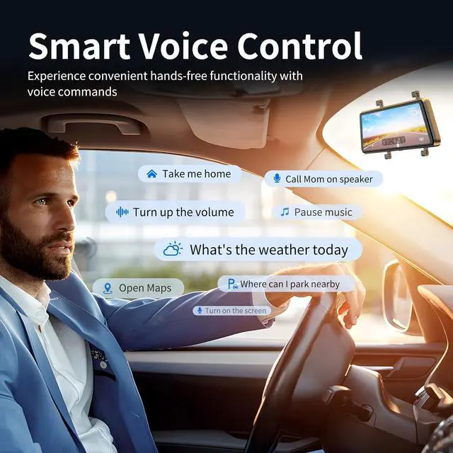 Alt view image 5 of 7 - 2.5K Mirror Dash Cam with Carplay Mirror & Android Auto, Dash Cam Front and Rear with Zoom Function,12 inches Rear View Mirror Camera with Voice Control/BT Call/64GB Card Included-JOMISE K17 Pro