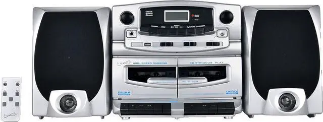 Main image of SC-2121BT Bluetooth Entertainment Audio System, Bluetooth 5.0, op Loading MP3/CD Player, AM/FM Radio, USB Input, Double Cassette Recorder, High-Performance Detachable Speakers, AC/DC
