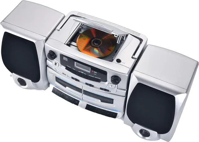 Alt view image 4 of 6 - SC-2121BT Bluetooth Entertainment Audio System, Bluetooth 5.0, op Loading MP3/CD Player, AM/FM Radio, USB Input, Double Cassette Recorder, High-Performance Detachable Speakers, AC/DC