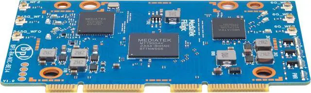 Alt view image 7 of 7 - BPI-R4 NIC BE14 WiFi 7 Module for BPI-R4 Wireless Tri-Band WiFi Router Board OpenWRT, MediaTek MT7995AV CPU 32 bits RISC-V MCU, with 6X 2G/5G/6GHz WiFi Antenna (WiFi7 NIC Module)