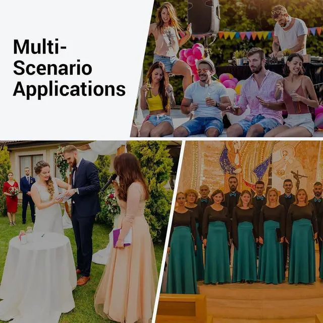 Alt view image 7 of 7 - Wireless Microphones System with 4x10 Channels Cordless Handheld Microfono Inalambrico, UHF Mics with Stable Signal Transmission for Karaoke Singing Party Church Wedding PA Speaker 200ft Red