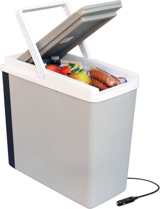 Main image of Portable Cooler - Electric Lunch Cooler for Car, Camping, Travel, 12 V Insulated Hard Sided Refrigerator for Vehicle, Boat, Truck, Warming & Cooling, Cools Drinks,Food for Road Trip, 18 qt