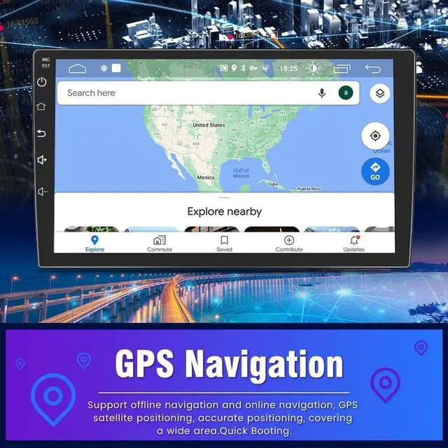 Alt view image 4 of 6 - 10.1 Inch Car Stereo Radio [2GRAM 32GROM] for Jeep Patriot Compass 2010-2016 with Wireless CarPlay Android Auto,Android 13 Player Radio with Bluetooth,WiFi,SWC,Mirror Link, GPS