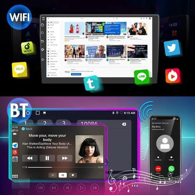 Alt view image 5 of 6 - 10.1 Inch Car Stereo Radio [2GRAM 32GROM] for Jeep Patriot Compass 2010-2016 with Wireless CarPlay Android Auto,Android 13 Player Radio with Bluetooth,WiFi,SWC,Mirror Link, GPS