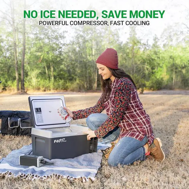 Alt view image 2 of 7 - 12 Volt Refrigerator, 20 Quart(18L) Portable Freezer, 12V Car Fridge(-8~50), Compressor Cooler for Camping, Road Trip, Travel, Van, Truck, RV, Boat, Outdoor, Home, 12/24V DC & 100~240V AC