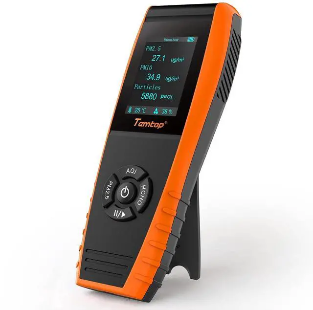 Main image of Air Quality Monitor Professional PM2.5 PM10 Particle Counter, Formaldehyde, Temperature, Humidity, AQI Tester for Indoor/Outdoor Air Pollution Detection w/Data Export