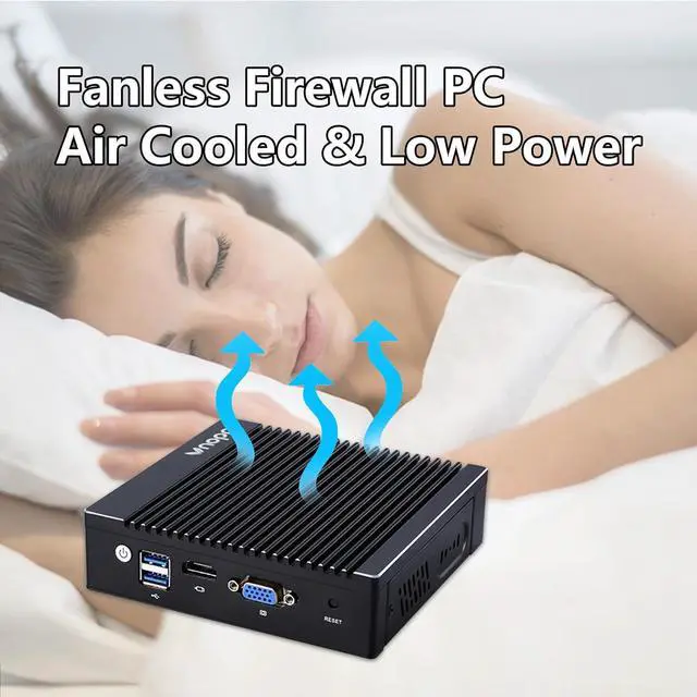 Alt view image 7 of 7 - Fanless Firewall Mini PC 4 x  2.5GbE i225/i226 LAN Ports, Firewall Appliance Soft Router  N3700 Quad Core, Network Gateway Soft Router PC, Support AES NI/WiFi (4G 64G)