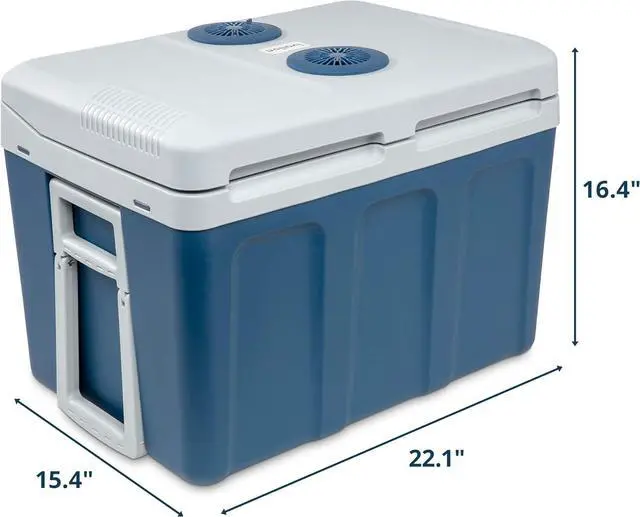 Alt view image 6 of 7 - Electric Cooler & Warmer with Wheels & Handle |48 Quart (45 L) Portable Thermoelectric Fridge For vehicles & Trucks| 110V AC Home Power Cord & 12V Car Adapter for Camping, Travel & Picnics