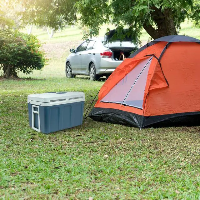 Alt view image 7 of 7 - Electric Cooler & Warmer with Wheels & Handle |48 Quart (45 L) Portable Thermoelectric Fridge For vehicles & Trucks| 110V AC Home Power Cord & 12V Car Adapter for Camping, Travel & Picnics