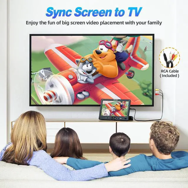 Alt view image 5 of 7 - Car DVD Player Dual Screen with Headrest Mount, DESOBRY 10.5" Portable DVD Player for Car with Suction-Type Disc in, Play a Same or Two Different Movies, Support 1080P Video,HDMI Input, USB/SD Reader