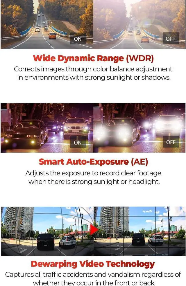 Alt view image 4 of 7 - THINKWARE ARC Dash Cam with Smart Driving Alert System, 3X Energy Saving, 1440P+1440P Front and Rear, Wi-Fi, Super Night Vision, 24/7 Parking Mode (Free 32GB Card, Hardwiring, 12V Cable, GPS)