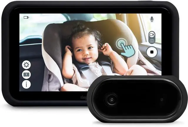 Main image of 5 HD Touch Screen Baby Car Monitor  Hackproof, No WiFi Baby Camera for Car and Home  Rear-Facing Car Seat Monitor with Night Vision Headrest or Clamp Mount Baby Reminder Alert Black