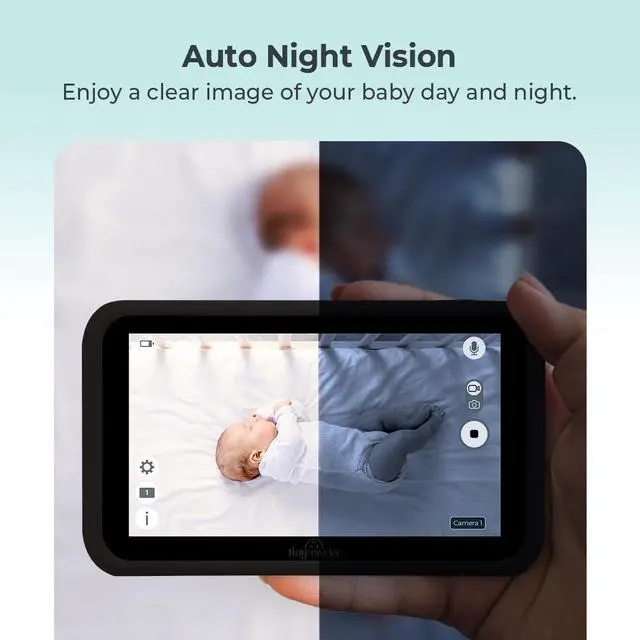 Alt view image 4 of 7 - 5 HD Touch Screen Baby Car Monitor  Hackproof, No WiFi Baby Camera for Car and Home  Rear-Facing Car Seat Monitor with Night Vision Headrest or Clamp Mount Baby Reminder Alert Black