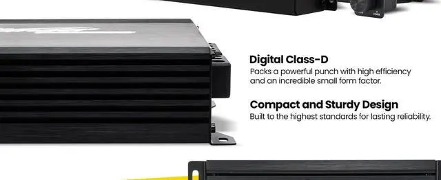 Alt view image 6 of 7 - Audio MT-1000.5 1200 Watt RMS 5-Channel Car Audio Amplifier, Class D, Hexfet Mosfet, Crossover High-Pass/Low-Pass Filter, Subsonic Filter, Remote Subwoofer Bass Knob, Bass Boost Q