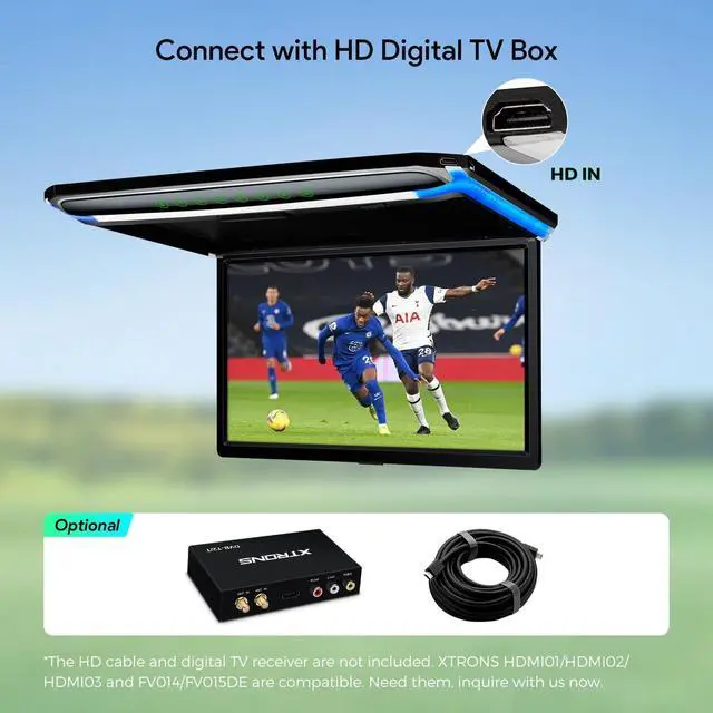 Alt view image 6 of 7 - 17.3 Inch 16:9 Ultra-Thin FHD Digital TFT Screen 1080P Video Car Overhead Player Roof Mounted Monitor HDMI Port 1920 * 1080 Full High Definition (Built in Speaker)