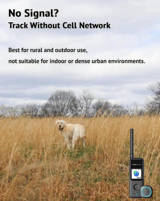 Alt view image 4 of 6 - Dog GPS Tracker 2, GPS Pet Tracker Without Monthly Fee or Subscription, Real-Time Dog Collar Tracking Device Without Cell Signal, Pro Black