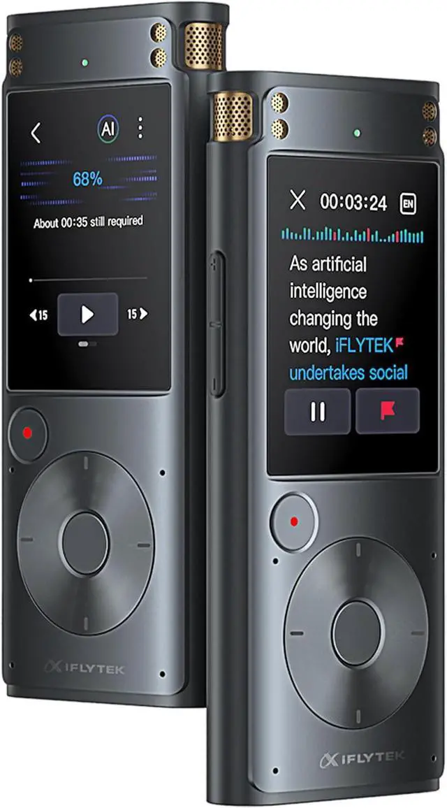 Main image of Offline Voice Recorder with Playback, Secure Digital Recorder with AI Transcription, 5-Language Voice-to-Text, Noise Reduction, AI Voice Recorder for Meetings, Interviews, Learning