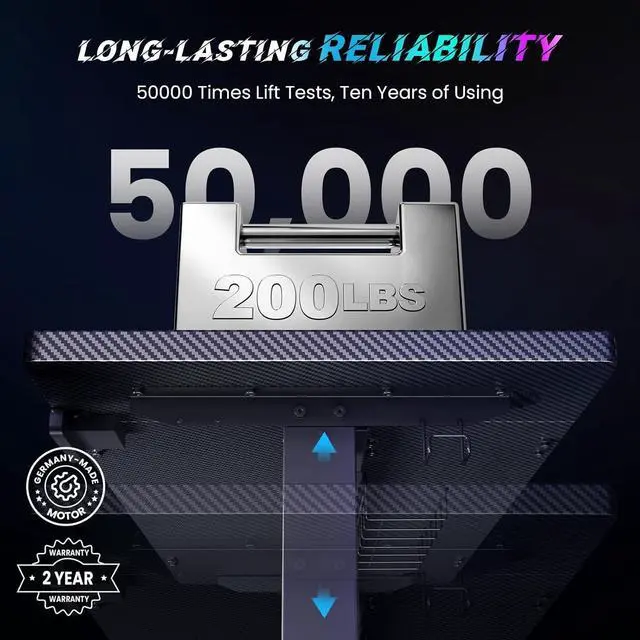 Alt view image 3 of 7 - Electric Standing Desk Adjustable - 63 x 24 Inch Sit Stand up Desk with Cable Management - 3 Memory Preset Adjustable Height Table