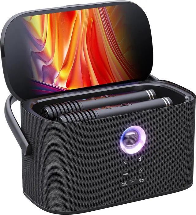 Main image of Portable Karaoke Machine for Adults, Built-in Lyrics Display and Screen, 2 Self-Charging Wireless Microphones, Karaoke App, 140W Speaker, Connects to TV for Home Party Birthday Outdoor Camping