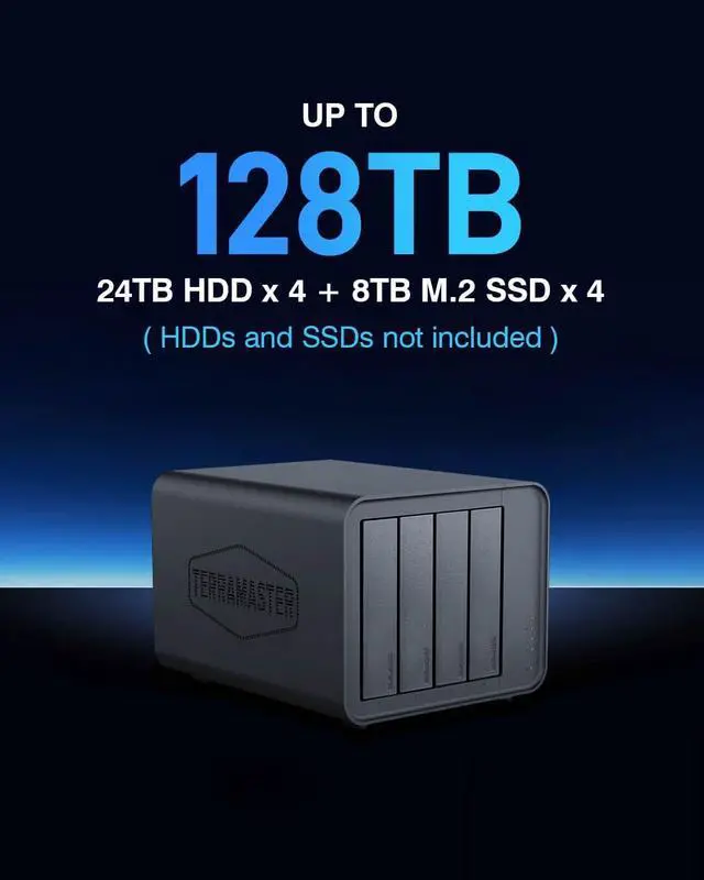Alt view image 7 of 7 - D8 Hybrid HDD NVMe Enclosure USB 3.2 Gen 2 10Gbps Type C 8Bay USB Storage Supports RAID 0/1/Single/JBOD Exclusive 2 Plus 6 RAID Hybrid Disk Array, Diskless