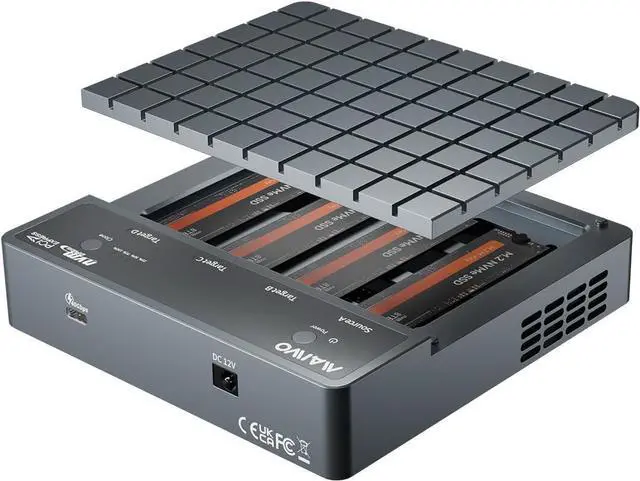 Main image of 4 Bay M.2 NVMe SSD Enclosure with USB4 Port with SoftRAID with Cooling Fan, Support 1-to-3 Offline Clone, 40Gbps High Speed, Backward Compatible Thunderbolt 4/3