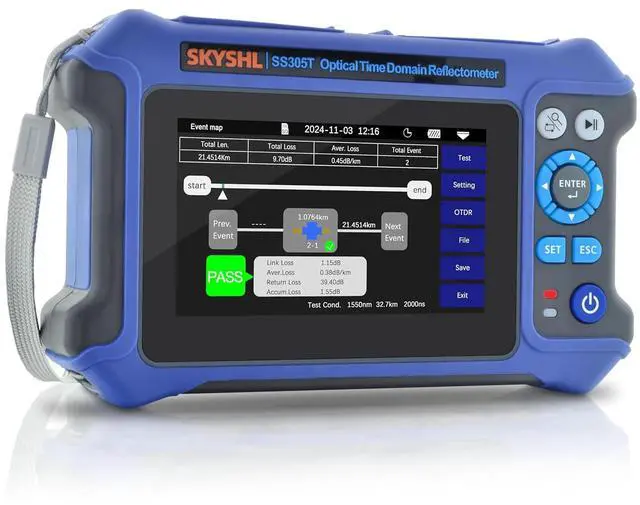 Alt view image 3 of 7 - 1310nm/28dB+1550nm/26dB SM OTDR Testing and OPM+10G OPM+OLS+VFL+Event Map+Optical Loss Tester+Multi-Fiber Testing+RJ45 Cable Test Fiber Tester Compatible with &UPC SC+FC+ST+LC-SS305T-2A1