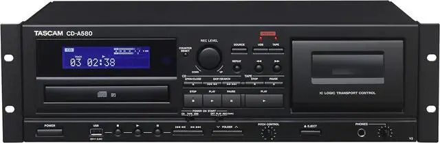Main image of CD-A580 Rackmount Cassette/CD/USB MP3 Player Recorder Combo