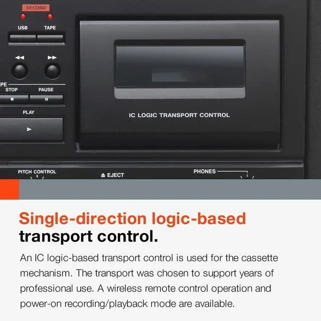 Alt view image 4 of 6 - CD-A580 Rackmount Cassette/CD/USB MP3 Player Recorder Combo