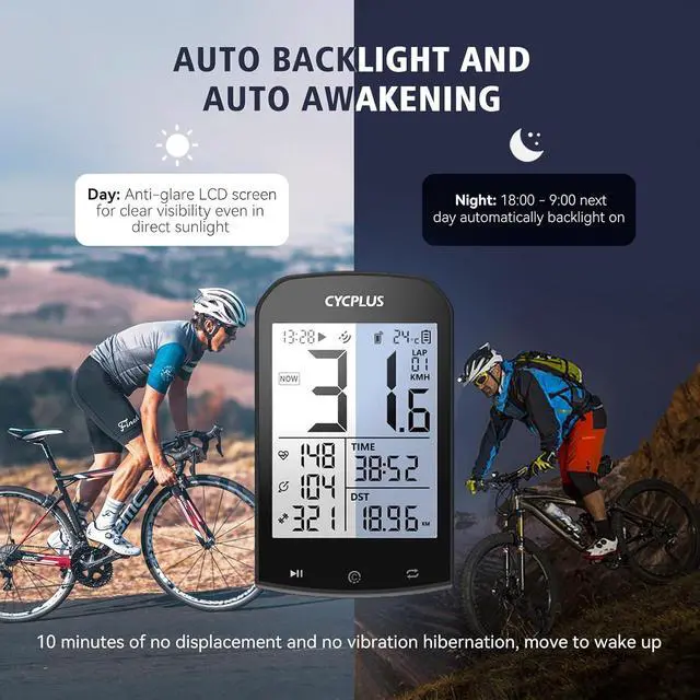 Alt view image 5 of 7 - GPS Wireless Bike Computer, Cycling Computer GPS with Bluetooth/ANT+, Bike Speedometer with 2.9" LCD Screen, Auto Backlight IPX6 Waterproof (New Upgraded)