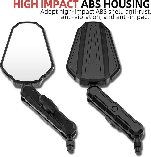 Alt view image 4 of 7 - Universal Motorcycle Mirror,Adventure Ball-Head ATV Rear View Mirror No Vibration & Wobble With 8/10MM Screw and 7/8" Handlebar Aluminum Mount Compatible with ATV Dirt Bike and More