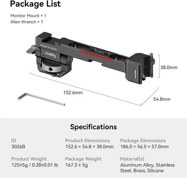 Alt view image 7 of 7 - Adjustable Camera Monitor Mount with Quick Release NATO Clamp, Cold Shoe Mount, Anti-Twist Design for  RS 4 Mini/RS 4 / RS 4 Pro/RS 2 / RSC 2 / RS 3 / RS 3 Pro/RS 3 Mini